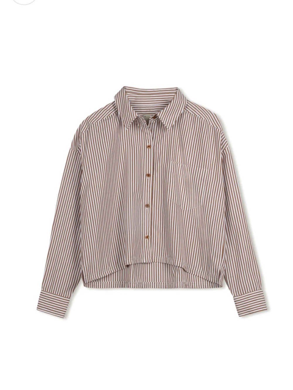 Striped Button-Down Shirt for Kids - Brown & White